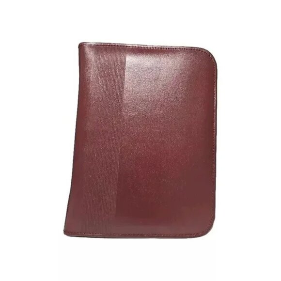 Lillian Vernon Maroon Agenda Planner Address Book Genuine Leather Binder Office - Picture 2 of 16